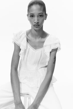 Blusa con detalles de encaje - H&m фото 6