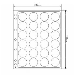 Листы ENCAP для 24 монет размером от 34 до 35 мм в капсулах (упаковка 2 штуки) LEUCHTTURM 343213