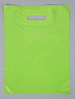 Цена за 50 шт. Пакет полиэтиленовый с вырубной ручкой, Салатовый 30-40 См, 50 мкм