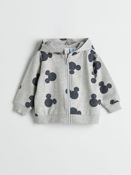 Mickey Mouse Bask?l? Erkek Bebek Fermuarl? Sweatshirt
