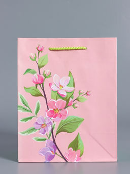 Пакет подарочный ламинированный «Нежный комплимент», розовый, 18×22.3×10 см