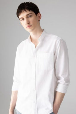 Regular Fit Polo Yaka Oxford Basic Duz Uzun Kollu Gomlek