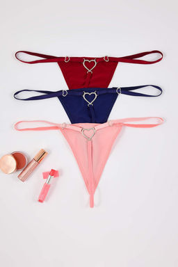 Siyah-Beyaz-K?rm?z? 3lu Kalp Aksesuarl? Fantezi String Orme Kulot THMAW26KU00033 - Trendyolmilla фото 4