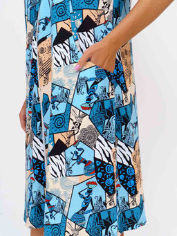 Халат женский , цвет голубой