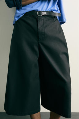PANTAL?N CULOTTE RELAXED FIT PLIEGUES LATERALES / Negro - Zara фото 5