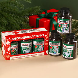Набор чая Новогодняя аптечка, вкусы: груша, имбирь, мята, 150 г (3 шт. x 50 г). - Simaland фото 8