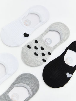 Kalp Desenli K?z ?ocuk Babet ?orap 5li