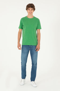 Мужская зеленая базовая футболка - U.s. polo assn фото 4