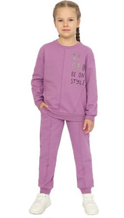 CRB wear/CWKG 90202-44 Костюм для девочки (джемпер, брюки),фиолетовый/Ex.Cherubino