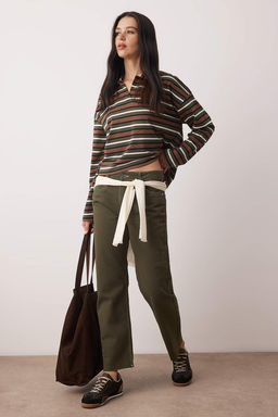 TRENDYOLMILLA Ac?k Mavi Pacas? Kesikli Yuksek Bel Straight Jeans TWOAW25JE00307  фото 25