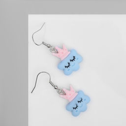 Серьги ассорти Радость облака в коронах, цвет розово-голубой в серебре - Queen fair фото 2