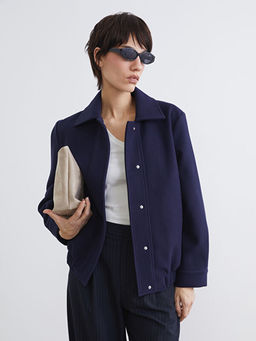 G?mlek Yaka Kad?n Ka?e Ceket