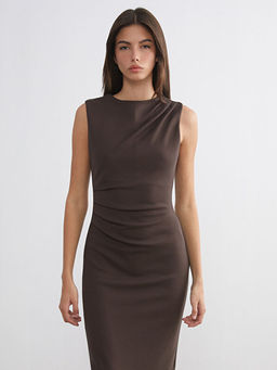 Bisiklet Yaka B?zg?l? Elbise