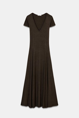 LONG RIBBED DRESS - Zara фото 5