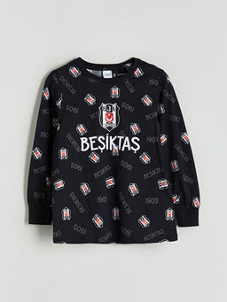 Bisiklet Yaka Be?ikta? Bask?l? Erkek ?ocuk Pijama Tak?m?