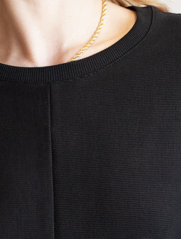 Джемпер из плотного полотна в рубчик - Vilatte фото 3