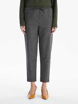 Beli Lastikli Ekose Kad?n Pantolon