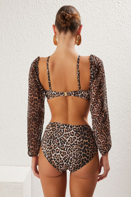 TRENDYOLMILLA Leopar Desenli Yuksek Bel Aksesuarl? Regular Bikini Alt? TBESS25BA00013 фото 5