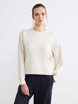 Bisiklet Yaka Oversize Kad?n Sweatshirt