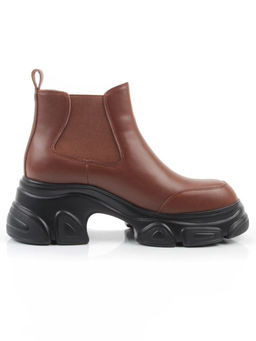 01-H23B40MB BROWN Ботинки демисезонные женские (натуральная кожа, байка)