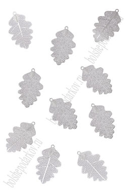 Подвеска металл "Листик" 2,2*3,5 см (10 шт) SF-7708, серебро №20