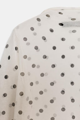 TOP PUNTO SEMITRANSPARENTE LUNARES / Blanco / Negro - Zara фото 6