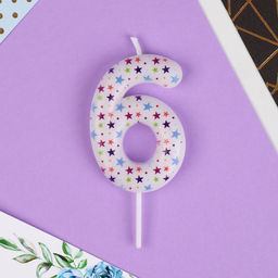 Свеча в торт цифра 6, звёздочки - Страна карнавалия фото 3