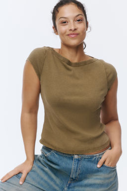 Top en punto de canal? con escote barco - H&m фото 5