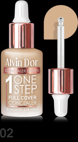 Alvin Dor CFD-1 Консилер для лица 1 ONE STEP drops 8мл (тон 02 ванильно-бежевый)