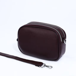 Сумка кросс-боди на молниях, наружный карман, цвет бордовый - Simaland фото 5