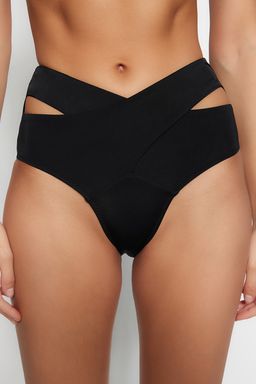 Siyah Cut Out/Pencere Detayl? Hipster Yuksek Bel Bikini Alt? TBESS20BA0184