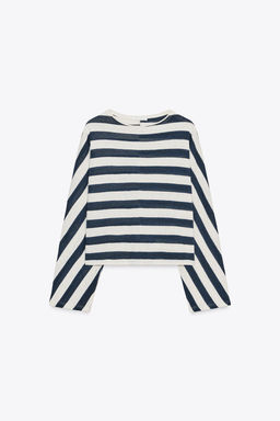 STRIPED BATWING SLEEVE TOP - Zara фото 16