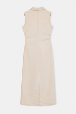 Ekru Dugme Detayl? Kolsuz Maxi Denim Elbise TWOSS26EL00216 - Trendyolmilla фото 6