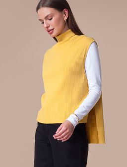 VILATTE / Жилет из хлопка с высокими разрезами и удлиненной спинкой  фото 6