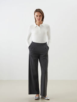 Beli Lastikli ?izgili Kad?n Pantolon