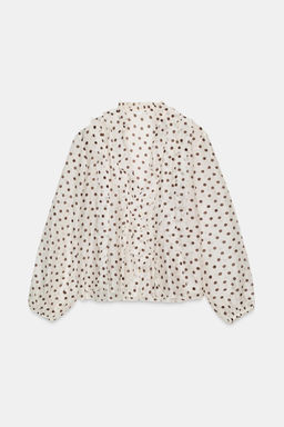POLKA DOT RUFFLED BLOUSE - Zara фото 6