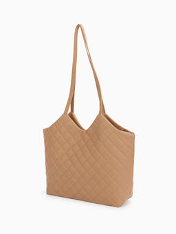 Сумка - шоппер женская на магните, 30×9×29 см, бежевая