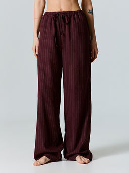 Брюки домашние женские коричневые в полоску - Mark formelle фото 2