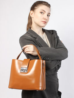 LACCOMA сумка Y8180R-рыжий натуральная кожа полиэстер