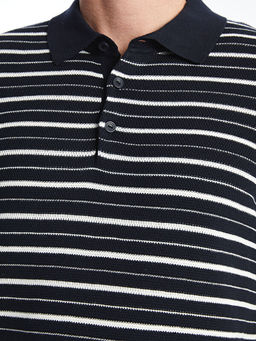 Polo Yaka K?sa Kollu ?izgili Erkek Triko Kazak