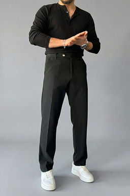 Siyah Esnek Likral_ Slim Fit Bilek Boy Erkek Pantolon TMNSS26PL00019