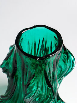 Ваза «Греверли», 27×10 см, стекло, зелёная