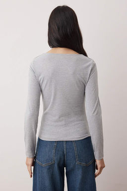 Trendyolmilla Siyah-Ekru Ikili Paket Kay?k Yaka Fitted/Vucuda Oturan Orme Bluz TWOAW25BZ00062  фото 13