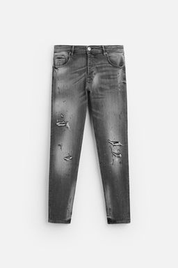 RIPPED SKINNY JEANS WITH PAINT SPLATTER - Zara фото 6