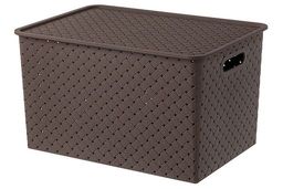 Корзинка с крышкой 14 л 35*24,5*20,5 см Береста темно-коричневый