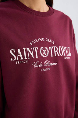 Толстовка обычного кроя с круглым вырезом и принтом - Defacto фото 5