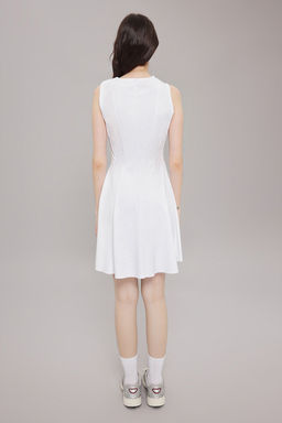 Beyaz Etegi Godeli Mini Orme Elbise TWOSS25EL00231 - Trendyolmilla фото 4