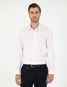 Рубашка Pierre Cardin Slim Fit светло-розовая с длинным рукавом