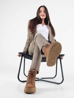 Ботинки 219.warmbr. Светло коричневый/Байка