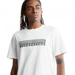Мужская футболка Timberland SS Brand Carrier Linear Logo Tee Regular белая  фото 5